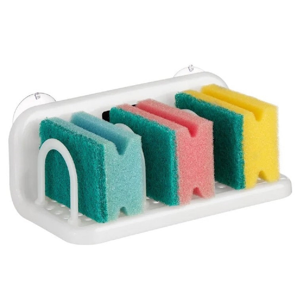 PLASTIC SPONGE RACK -WHITE