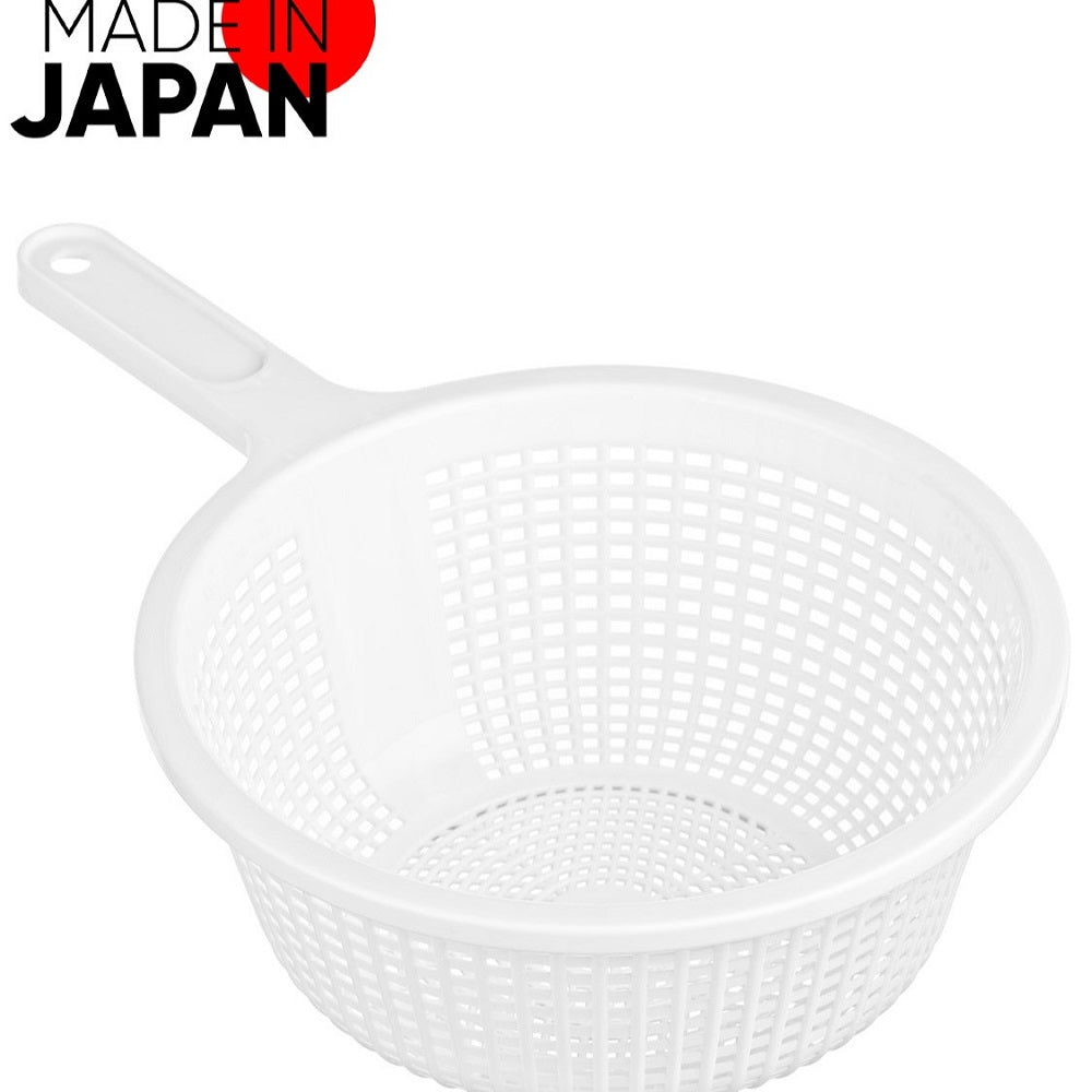 PLASTIC STRAINER BOWL WITH HANDLE NO.19 WHITE