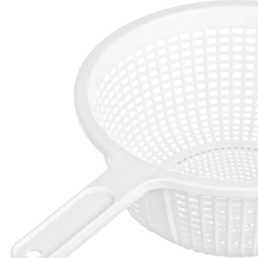 PLASTIC STRAINER BOWL WITH HANDLE NO.19 WHITE