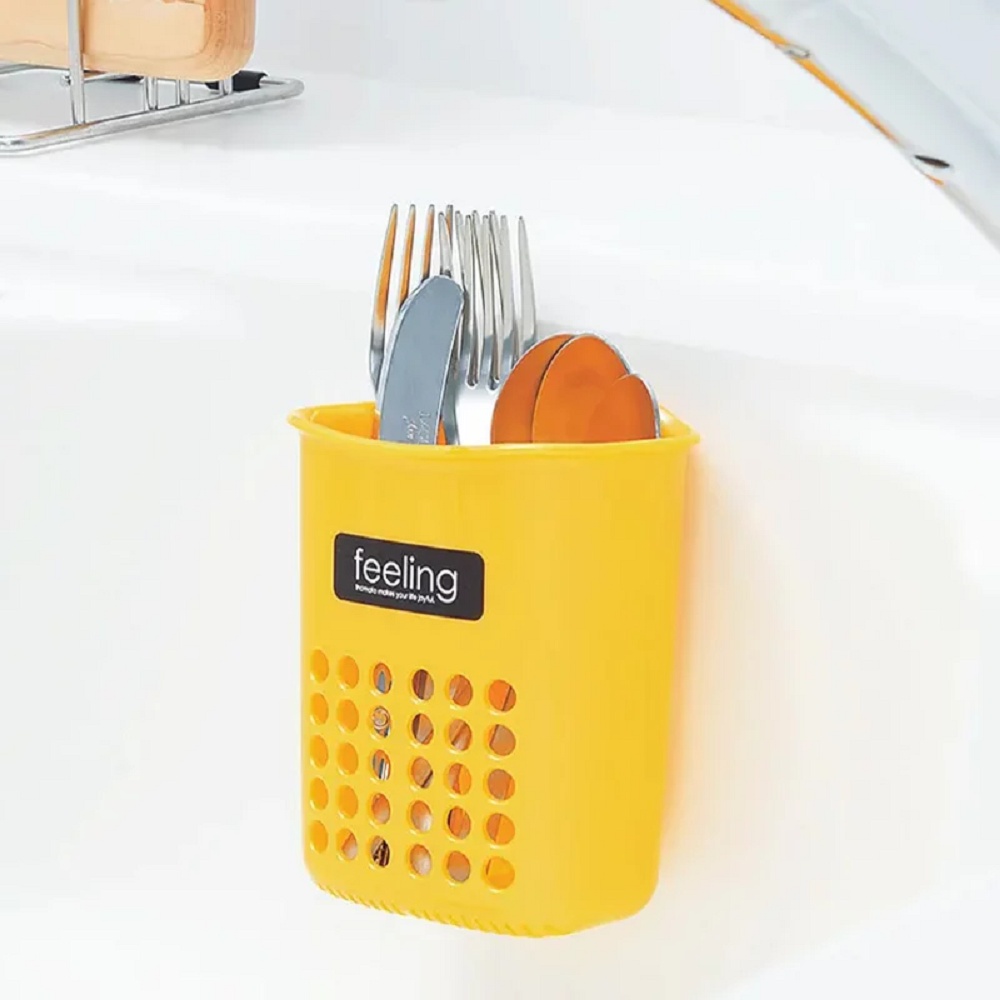 PLASTIC KITCHEN TOOLS CASE W/SUCTION-ORANGE