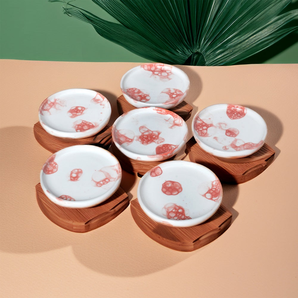 Tablejoy Edged Cannapes Plate Set'6 Red