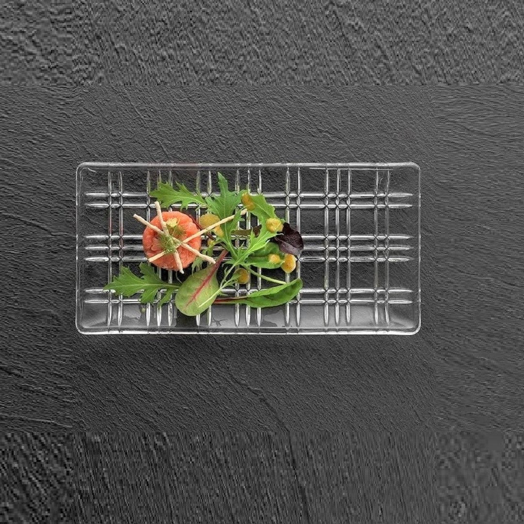 Square Crystal Plate Rec small 12 x 28 cm