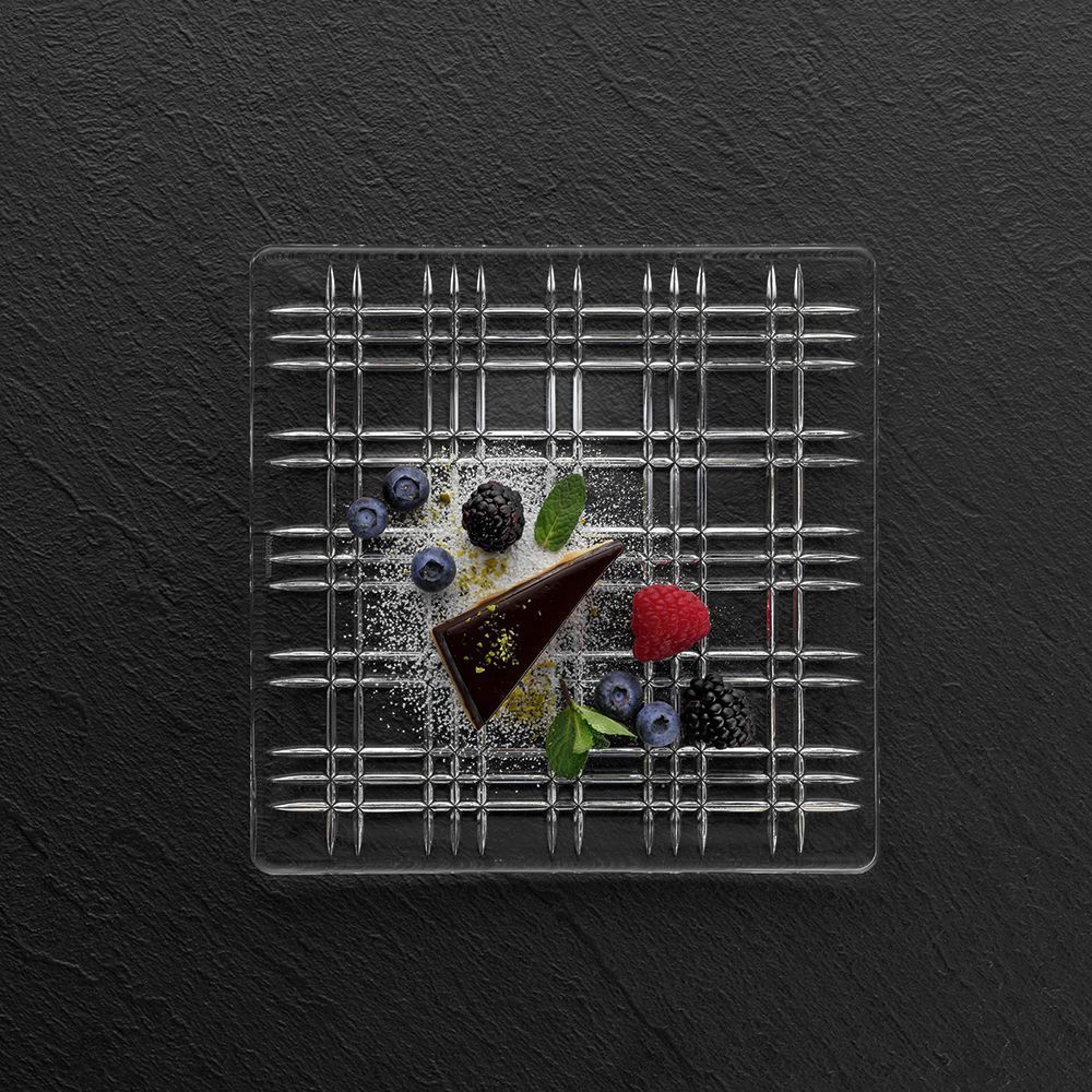 Square Crystal Smoke Square Plate