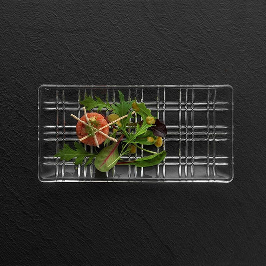 Square Crystal Square Smoke Rectangular Plate 28 cm
