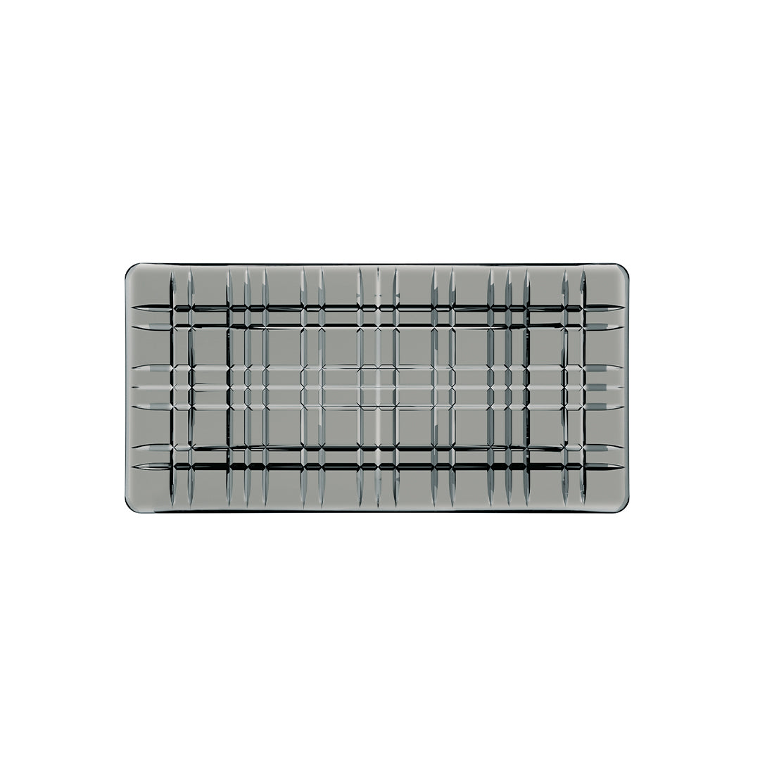 Square Crystal Square Smoke Rectangular Plate 28 cm