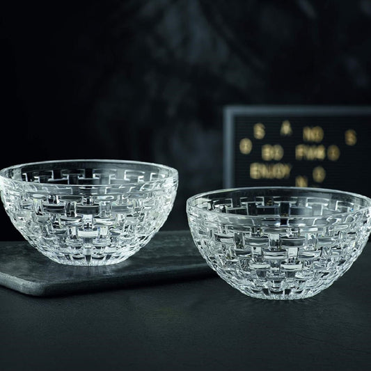 Nachtmann Bossa Nova Glass Bowls, 7 Inch, Clear, Set Of 2, 1190 ML