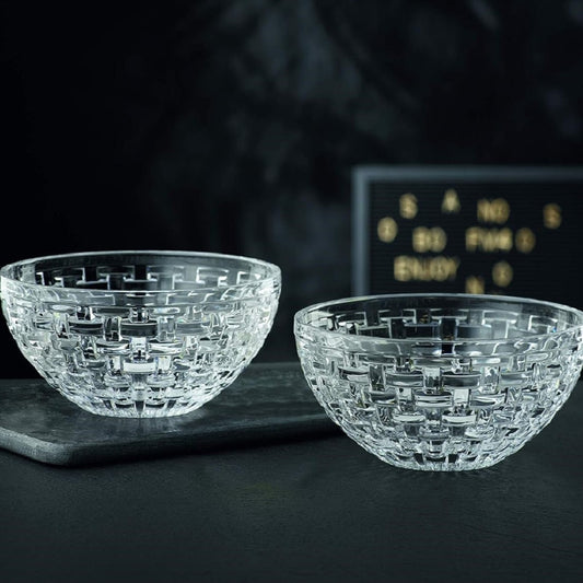Nachtmann Bossa Nova Glass Bowls, 7 Inch, Clear, Set Of 2, 1190 ML
