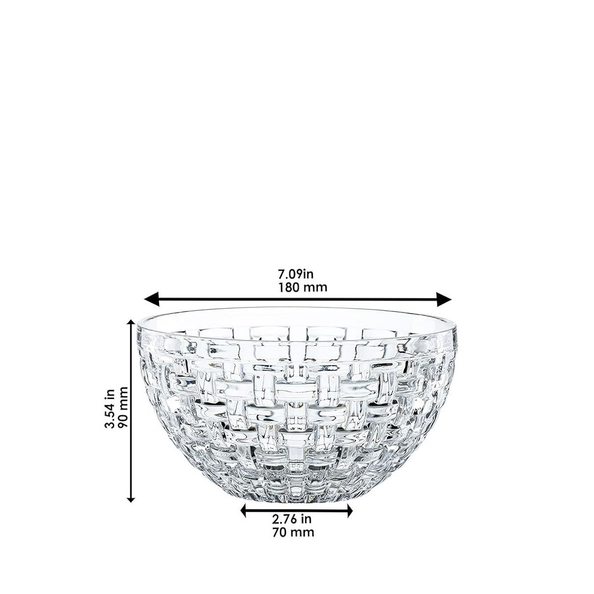 Nachtmann Bossa Nova Glass Bowls, 7 Inch, Clear, Set Of 2, 1190 ML