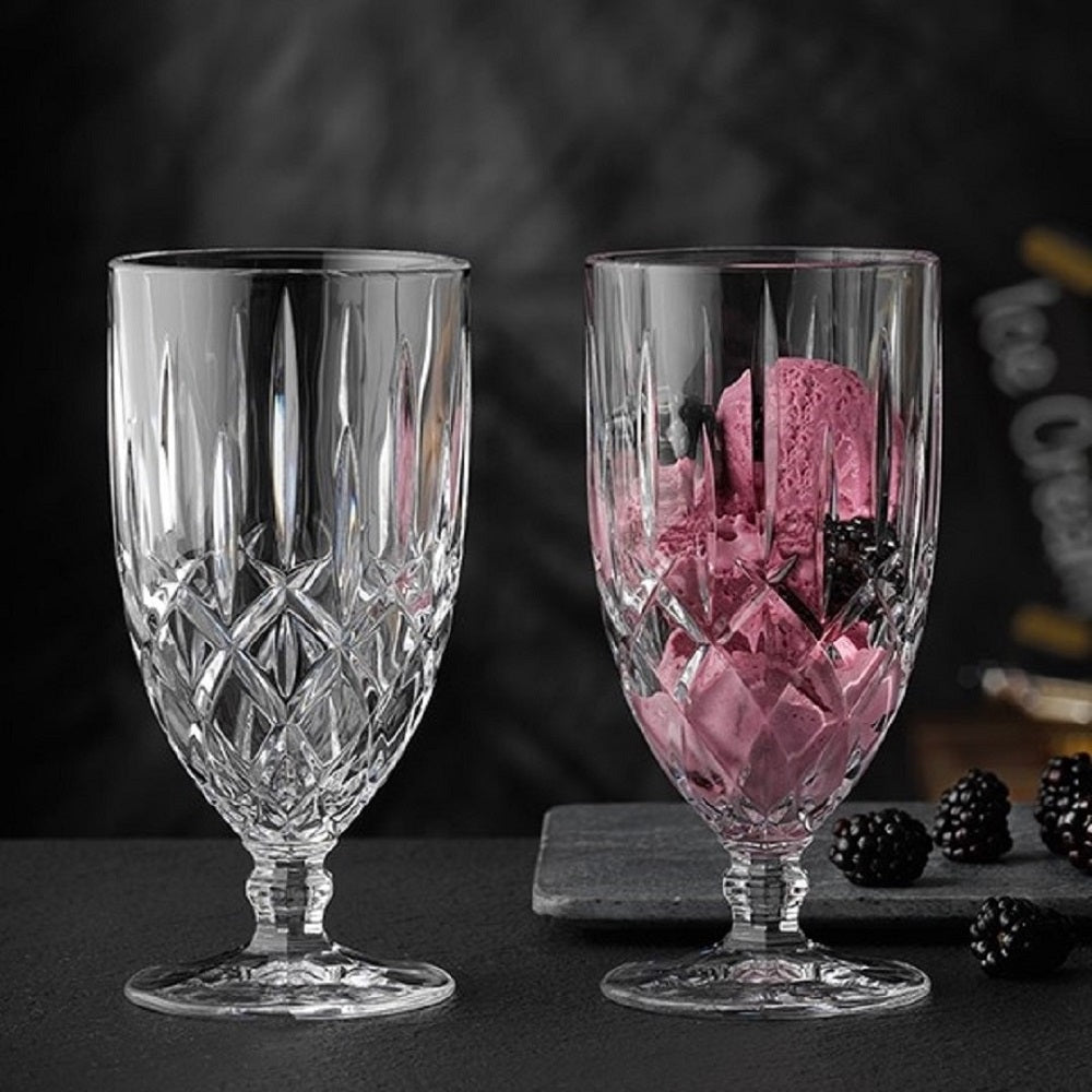 Noblesse Crystal Iced Coffee/ Ice Cream Set of 2
