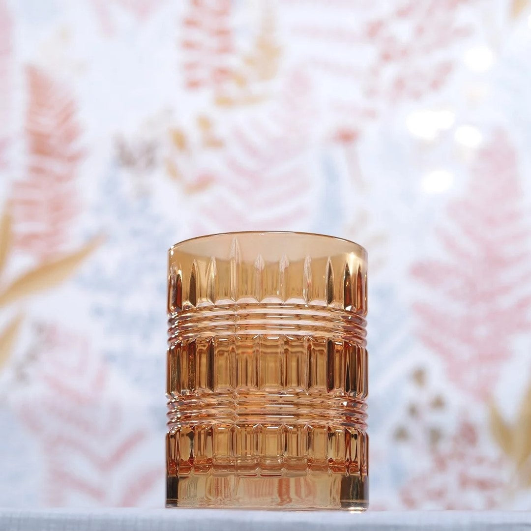 Village Whisky Coloured Glass Amber Set of 4