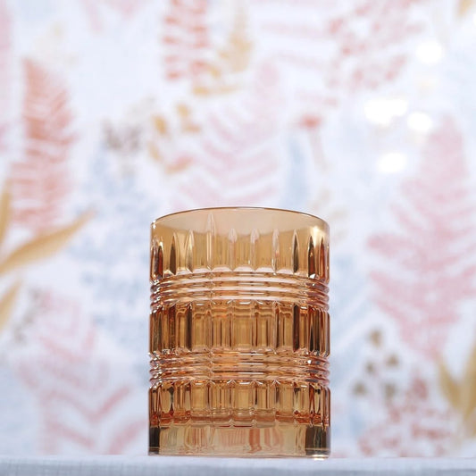Village Whisky Coloured Glass Amber Set of 4