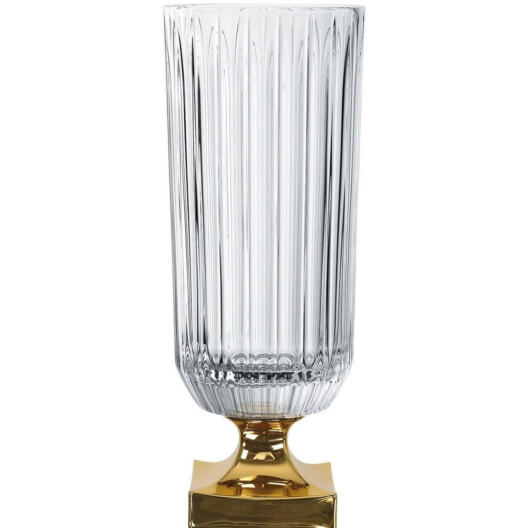 Nachtmann Minerva Vase With Golden Foot 40Cm