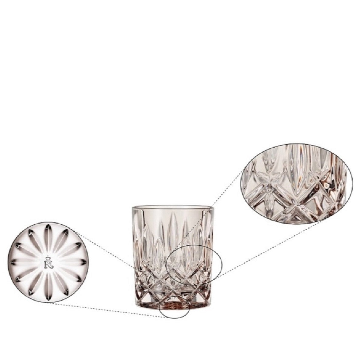 Nachtmann NOBLESSE TAUPE WHISKY TUMBLER SET OF 2