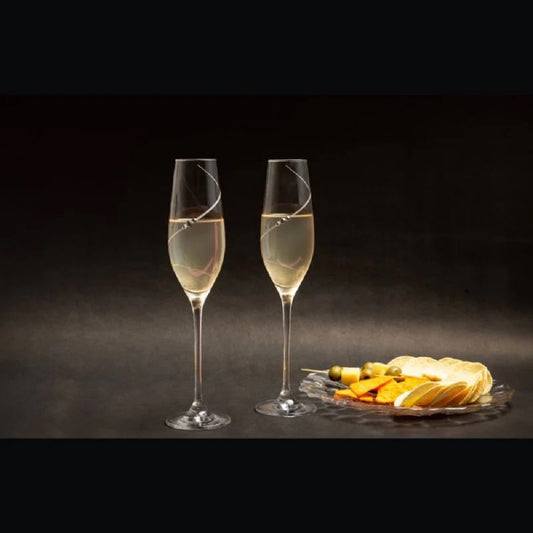 Buy Champagne Silhouette Flute 210 ml Glasses Online by Diamante - tablejoy.in