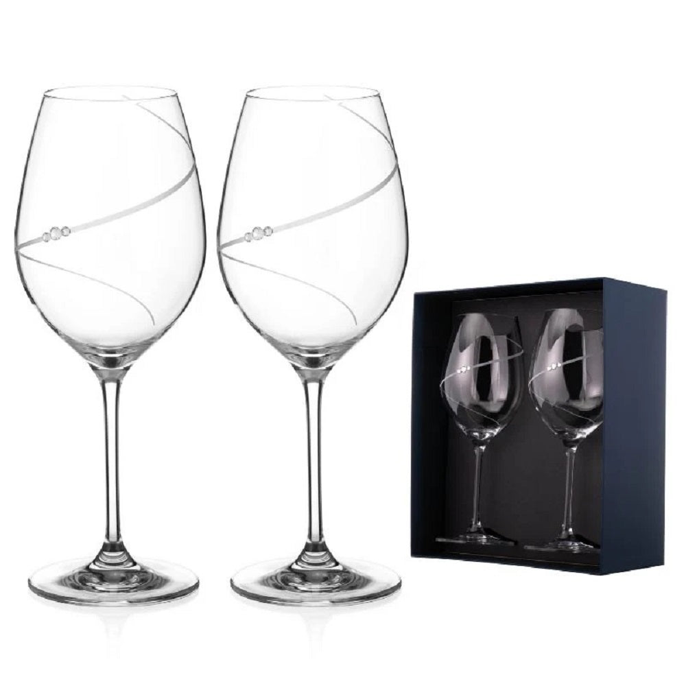Buy Silhouette Red Wine Glasses 470 ml (Set of 2) Online by Diamante - tablejoy.in