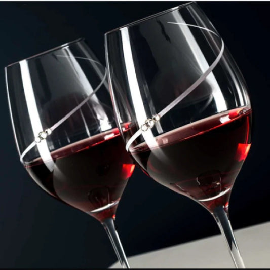 Buy Silhouette Red Wine Glasses 470 ml (Set of 2) Online by Diamante - tablejoy.in