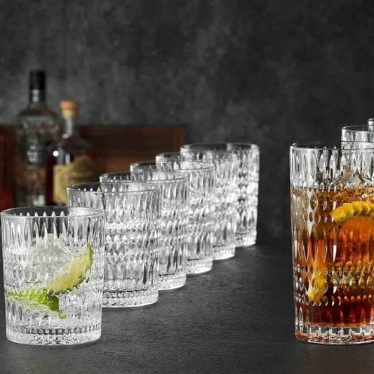 Spiegelau & Nachtmann, Set of 12 Bar Glasses, Set of 6 Whisky and Londrink Glasses, Crystal Glass, 15/10oz Ethnic 105354