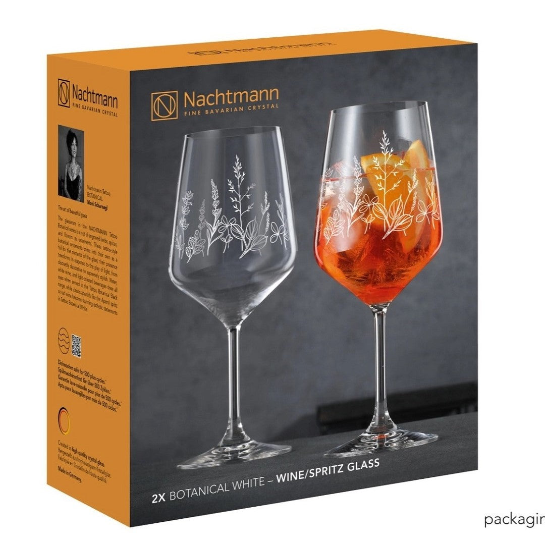 NACHTMANN Tattoo Wine/Spritz Glass - Botanical White Set'2