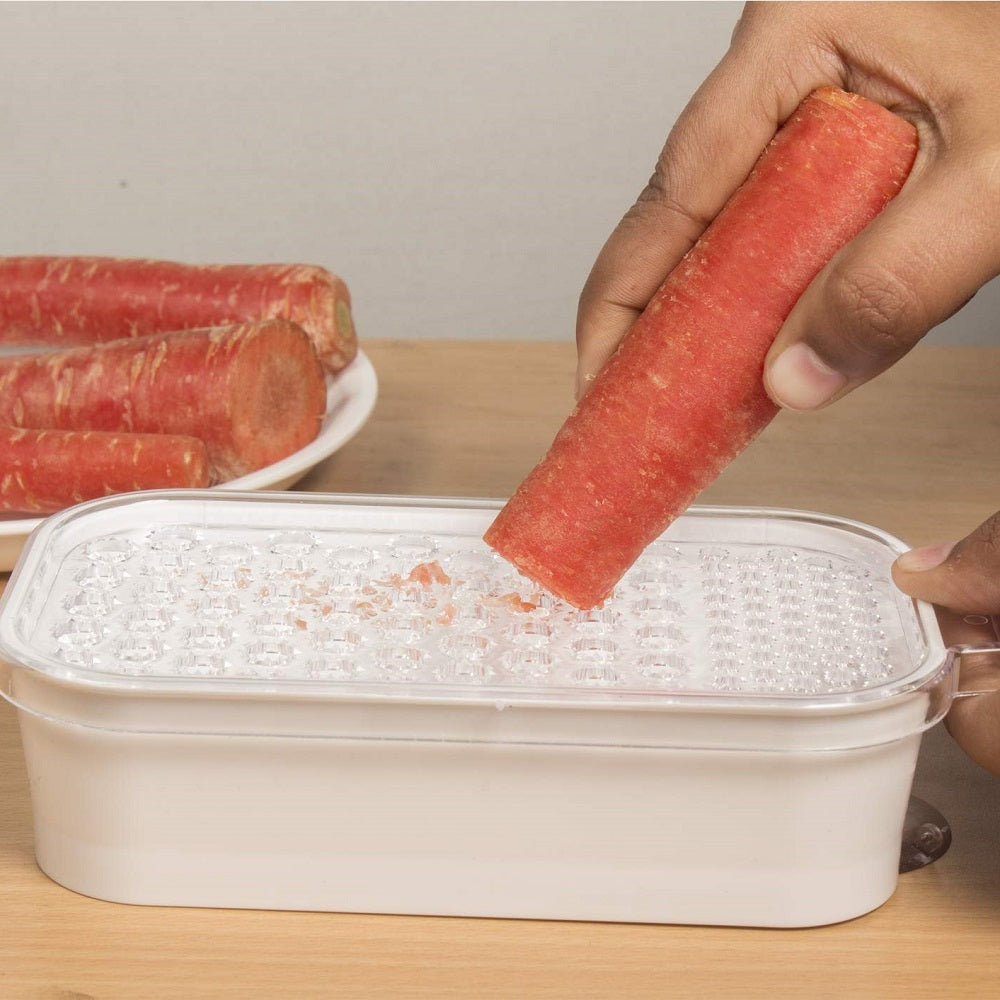PLASTIC GRATER w/SUCTION - WHITE