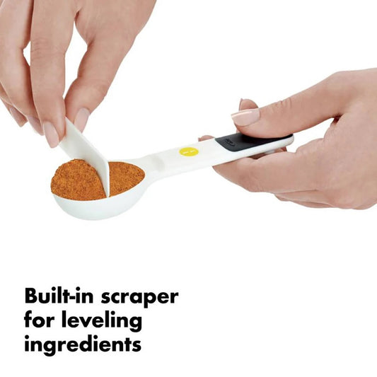 OXO GG 7 PC PLASTIC MEASURING SPOONS - SNAPS - WHITE