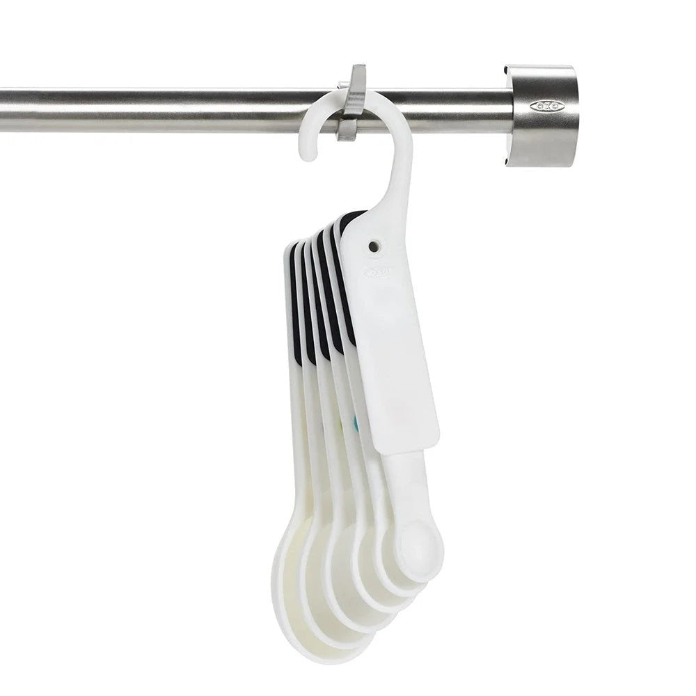 OXO GG 7 PC PLASTIC MEASURING SPOONS - SNAPS - WHITE
