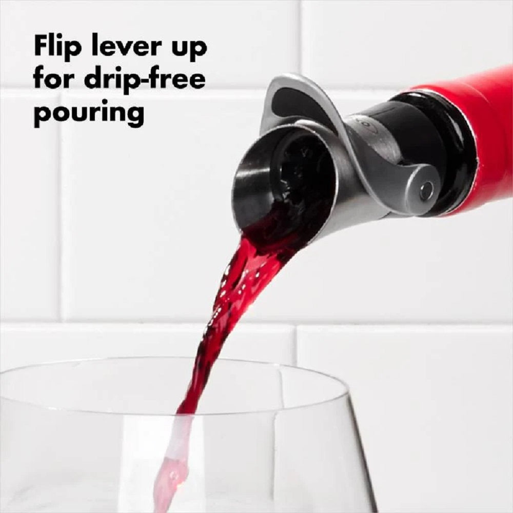 OXO STEEL WINE STOPPER  AND POURER COMBINATION