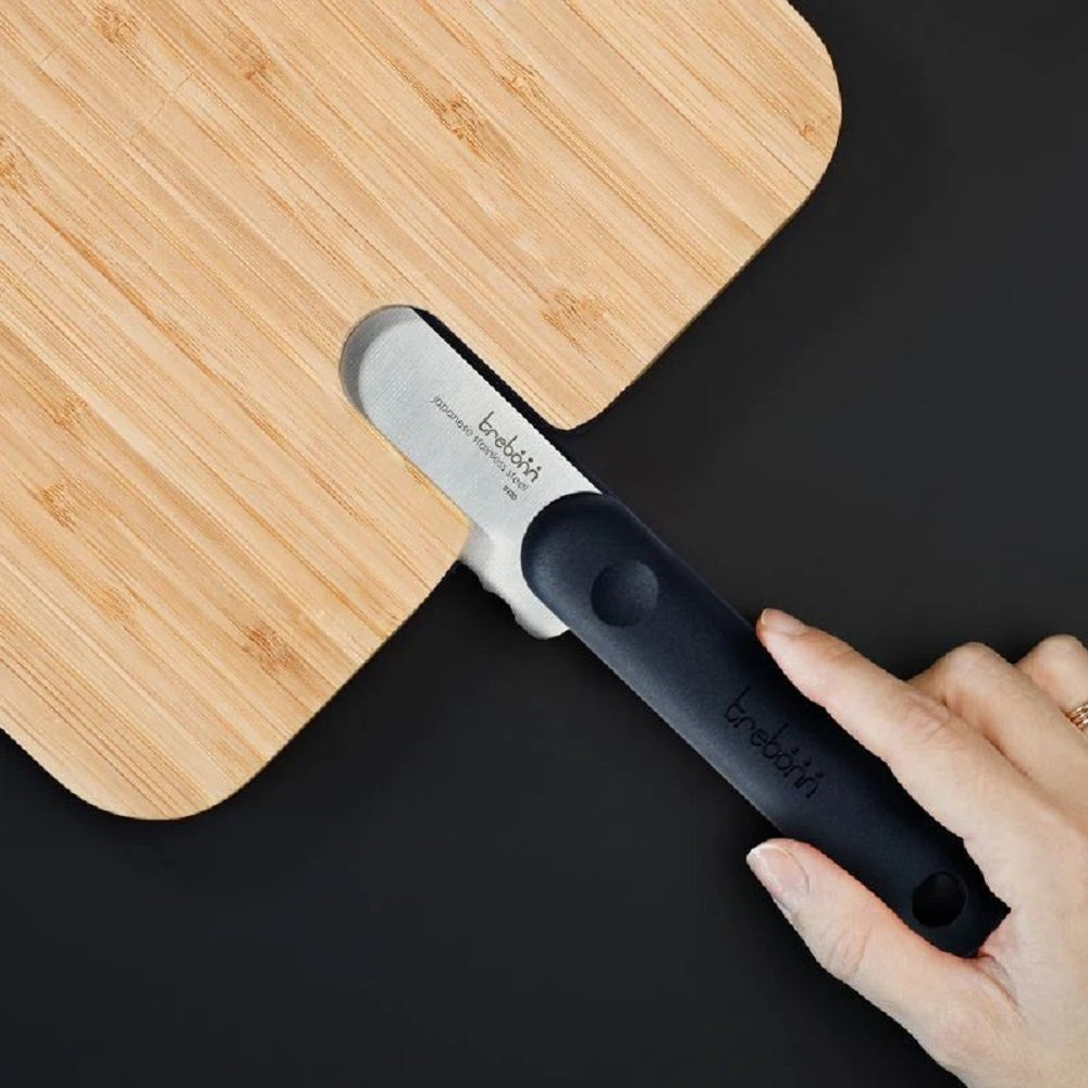 Art - Integrated Knife - Black Edition - Bread Bamboo cutting board with integrated bread knife