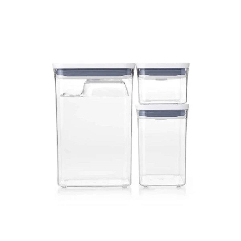 OXO GG 3 PC POP CONTAINER RECTANGLE SET WITH SCOOP
