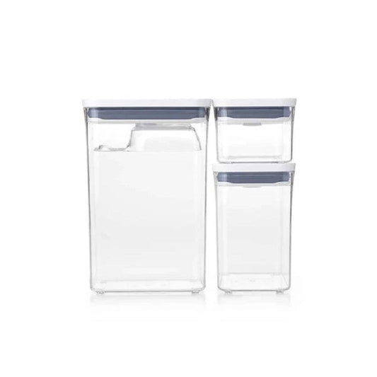 OXO GG 3 PC POP CONTAINER RECTANGLE SET WITH SCOOP