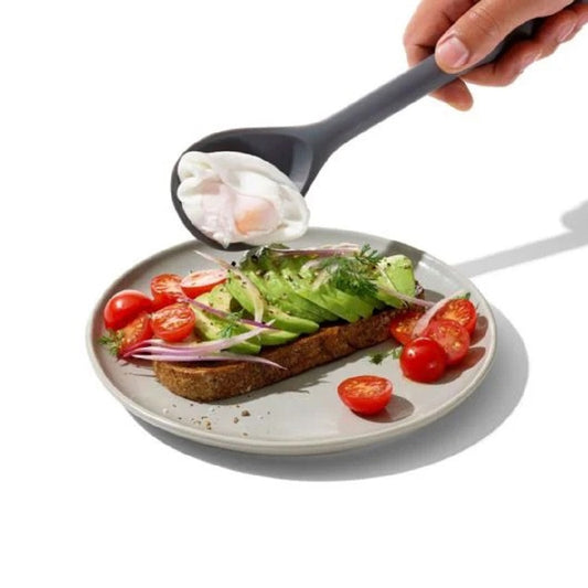 OXO GG SILICONE SLOTTED SPOON - PEPPERCORN