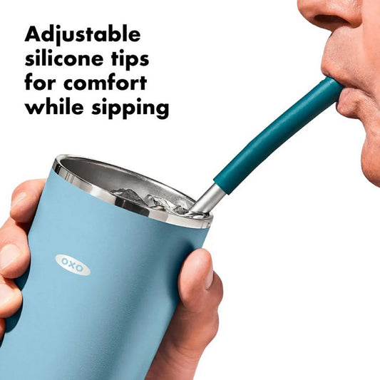 OXO GG COLLAPSIBLE STRAW WITH CASE - BLUE