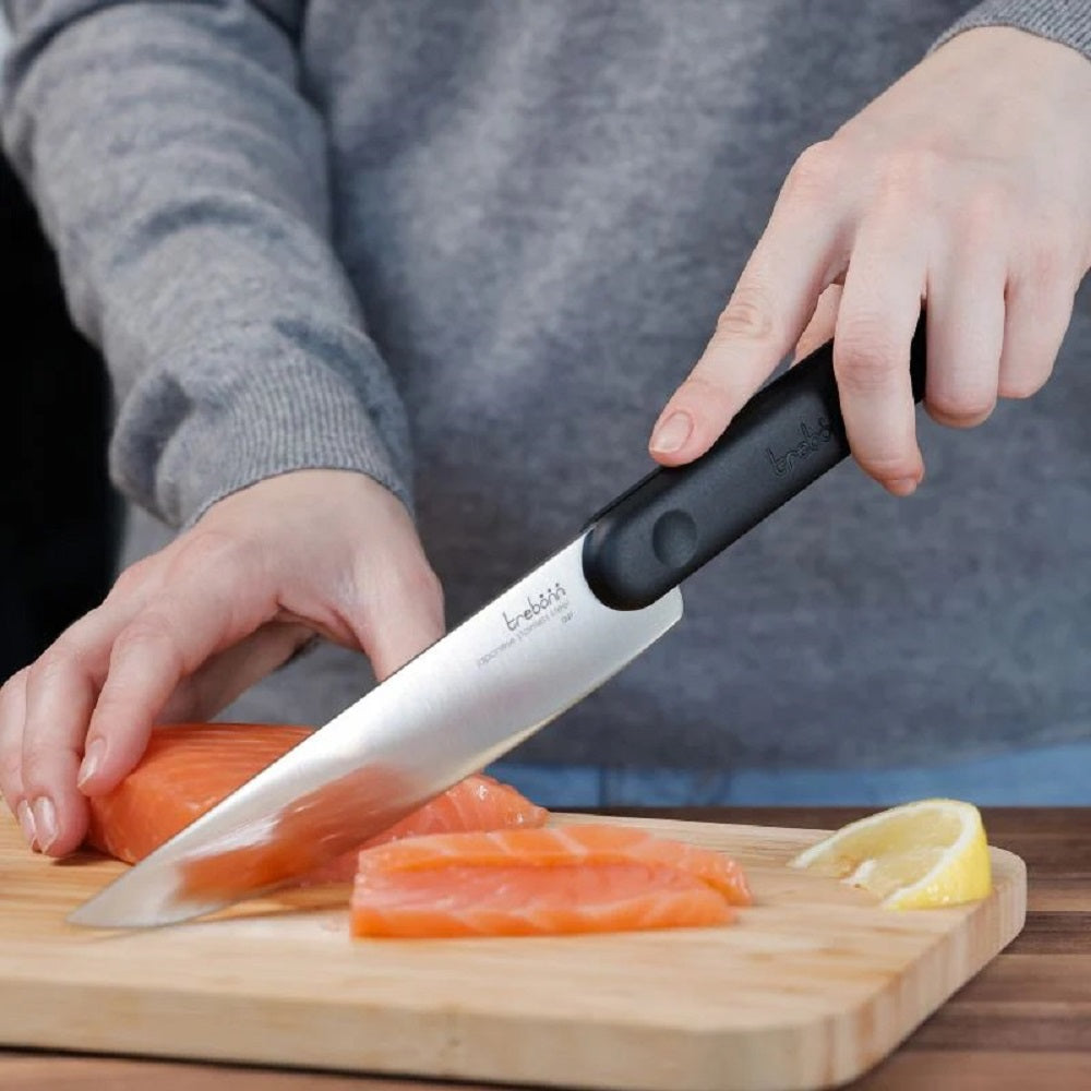 Salami Knife - Black Edition Japanese stainless steel kitchen knife with soft-touch anti-slip handle