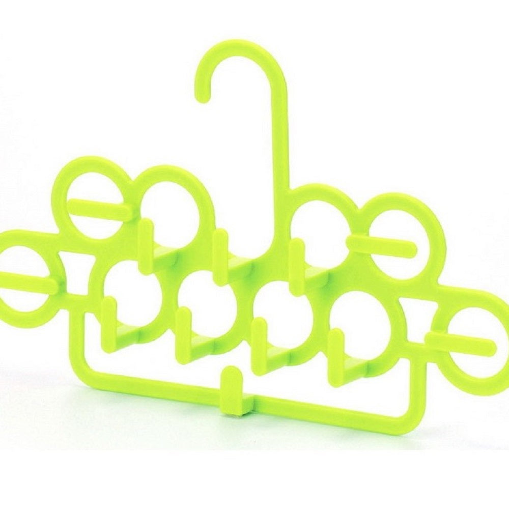 PLASTIC TIE BELT HANGER SINGLE GREEN