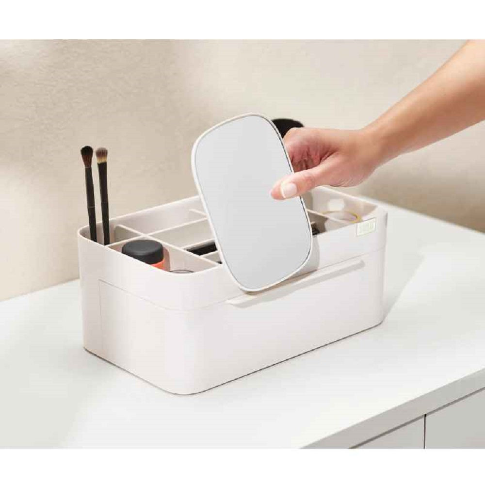 viva large cosmetic organiser with removable mirror with shell