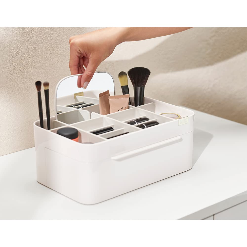 viva large cosmetic organiser with removable mirror with shell