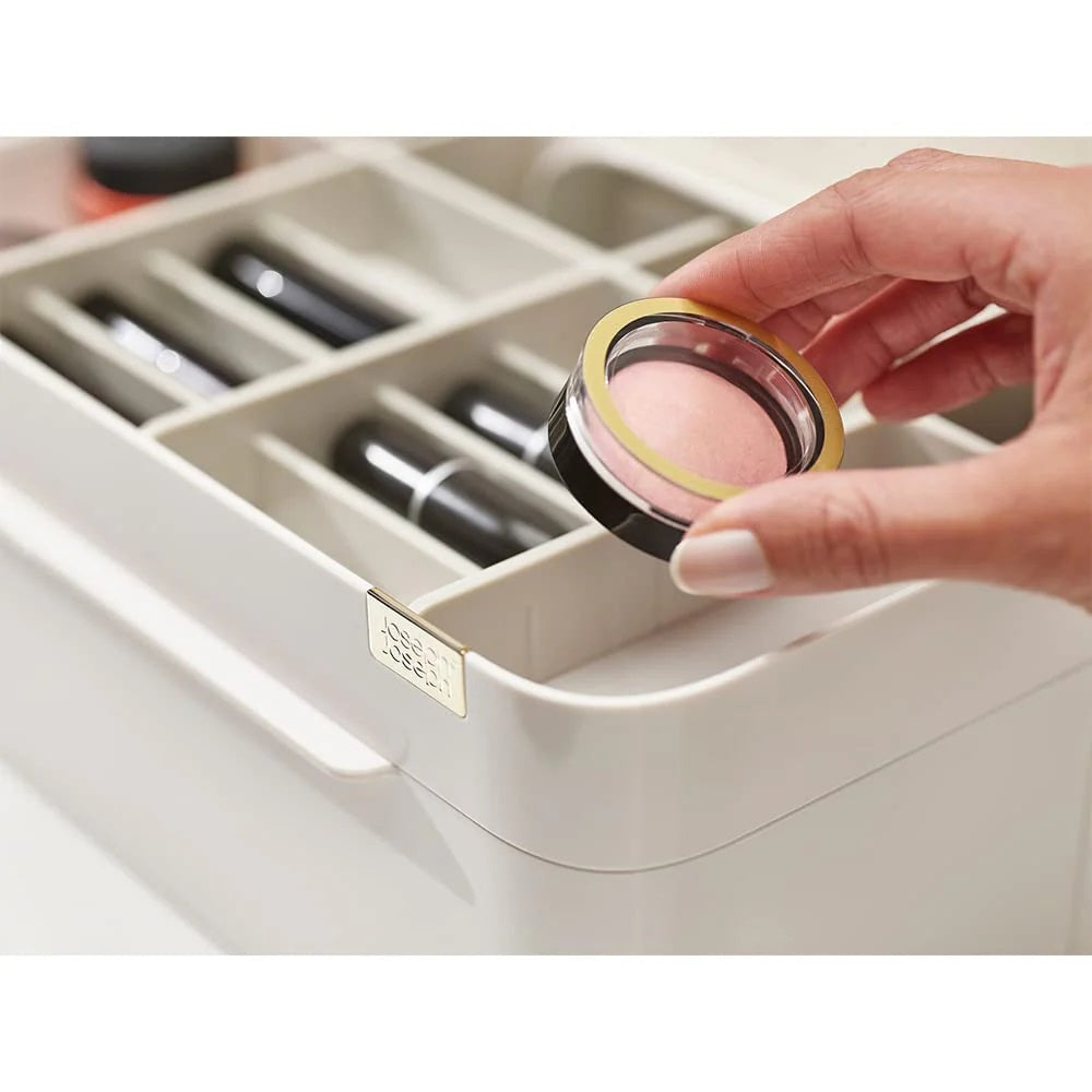 viva large cosmetic organiser with removable mirror with shell