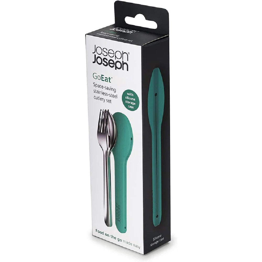 GoEat Space Saving Stainless Steel Cutlery Set, Teal