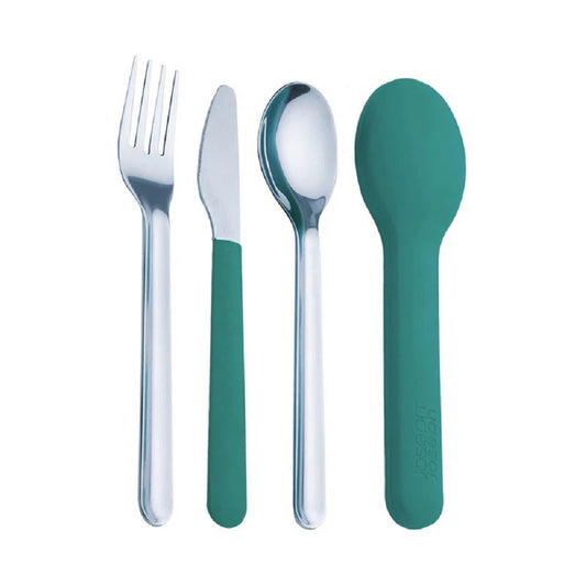 GoEat Space Saving Stainless Steel Cutlery Set, Teal