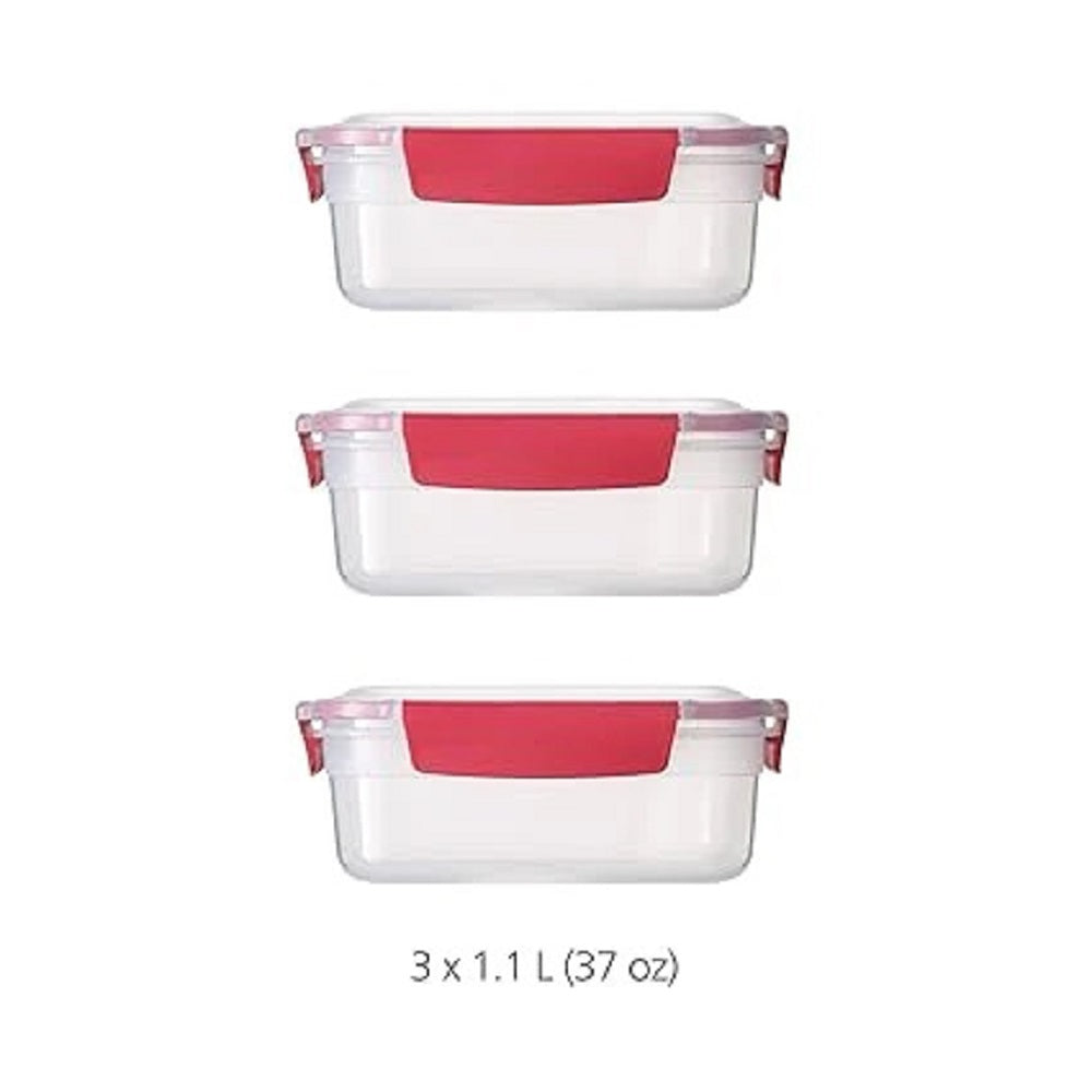 Nest Lock 3-Piece Container Set (3 x 1.1L) - Red