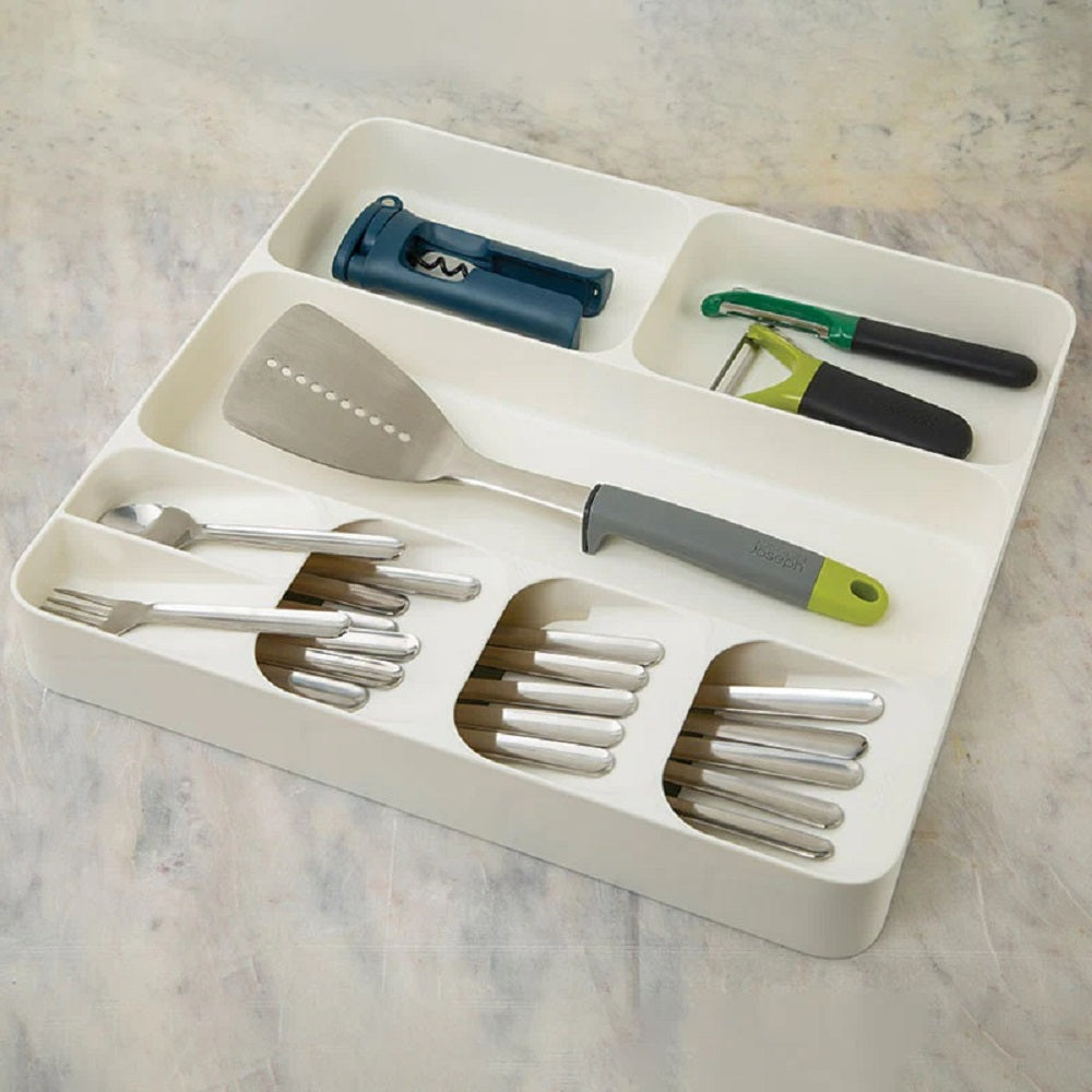 DrawerStore Cutlery, Utensil and Gadget organiser - White/Green