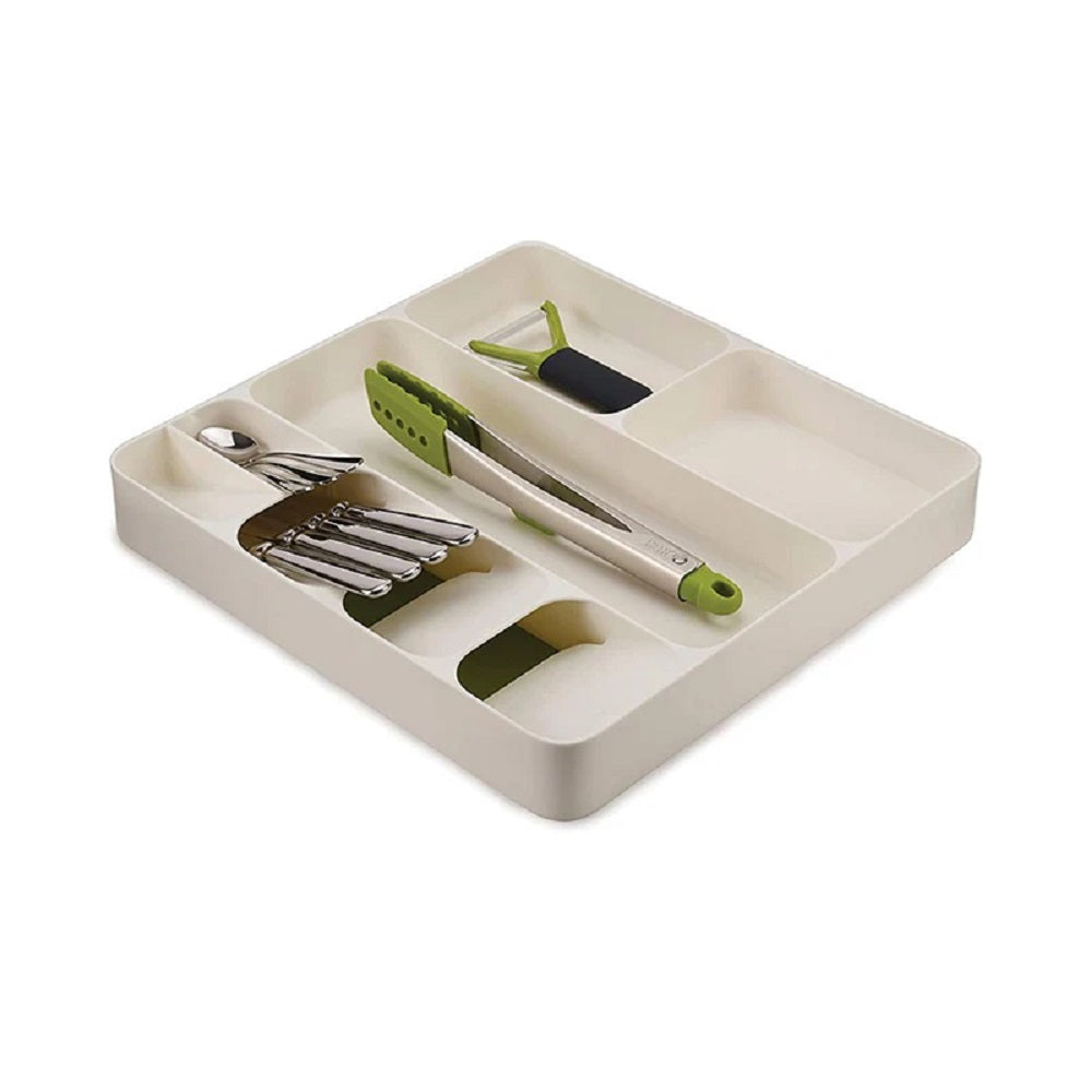 DrawerStore Cutlery, Utensil and Gadget organiser - White/Green