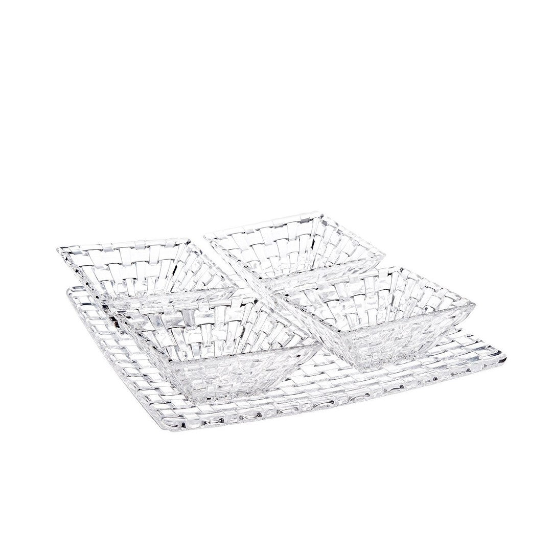 Buy Bossanova Square Plate & 4 Bowls Set Online by Nachtmann - tablejoy.in