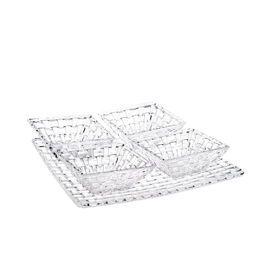 Buy Bossanova Square Plate & 4 Bowls Set Online by Nachtmann - tablejoy.in