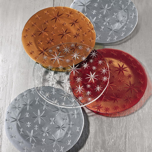 Nachtmann Star Red Crystal Charger Plate, 32cm, Clear