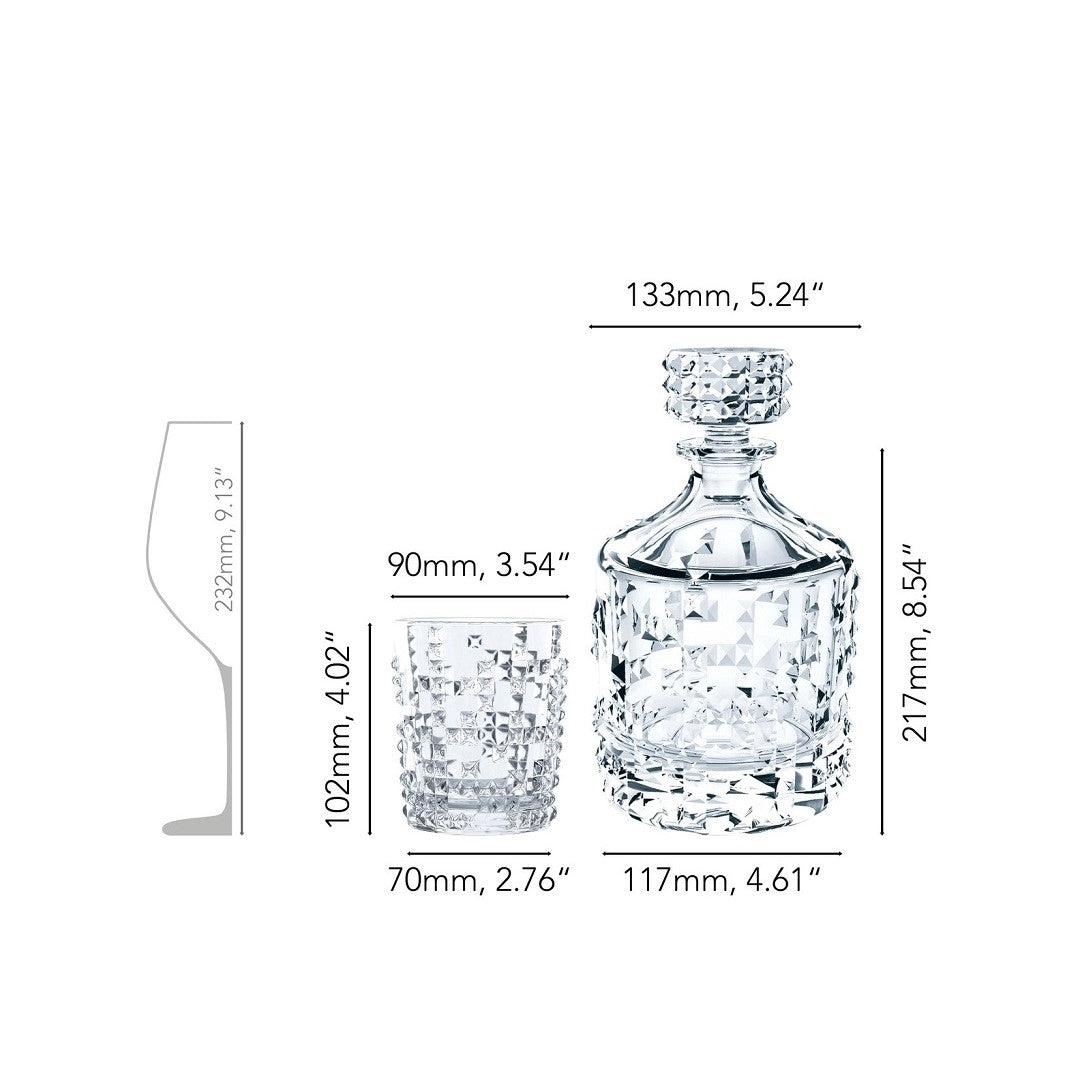 Nachtmann DECANTER WITH WHISKY TUMBLER SET OF 3