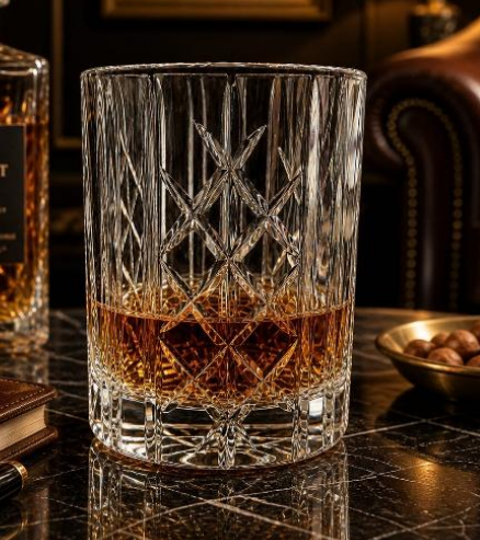 HANDCUT DIAMOND WITH KILLI CUT WHISKY TUMBLER SET OF 6