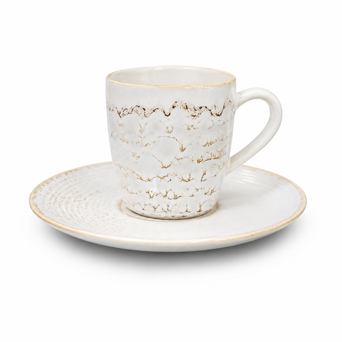 Mesa M203 BLUE EYE GOLD COUPE ESPRESSO CUP & SAUCER SET 4 (2 Cup & 2 Saucer)