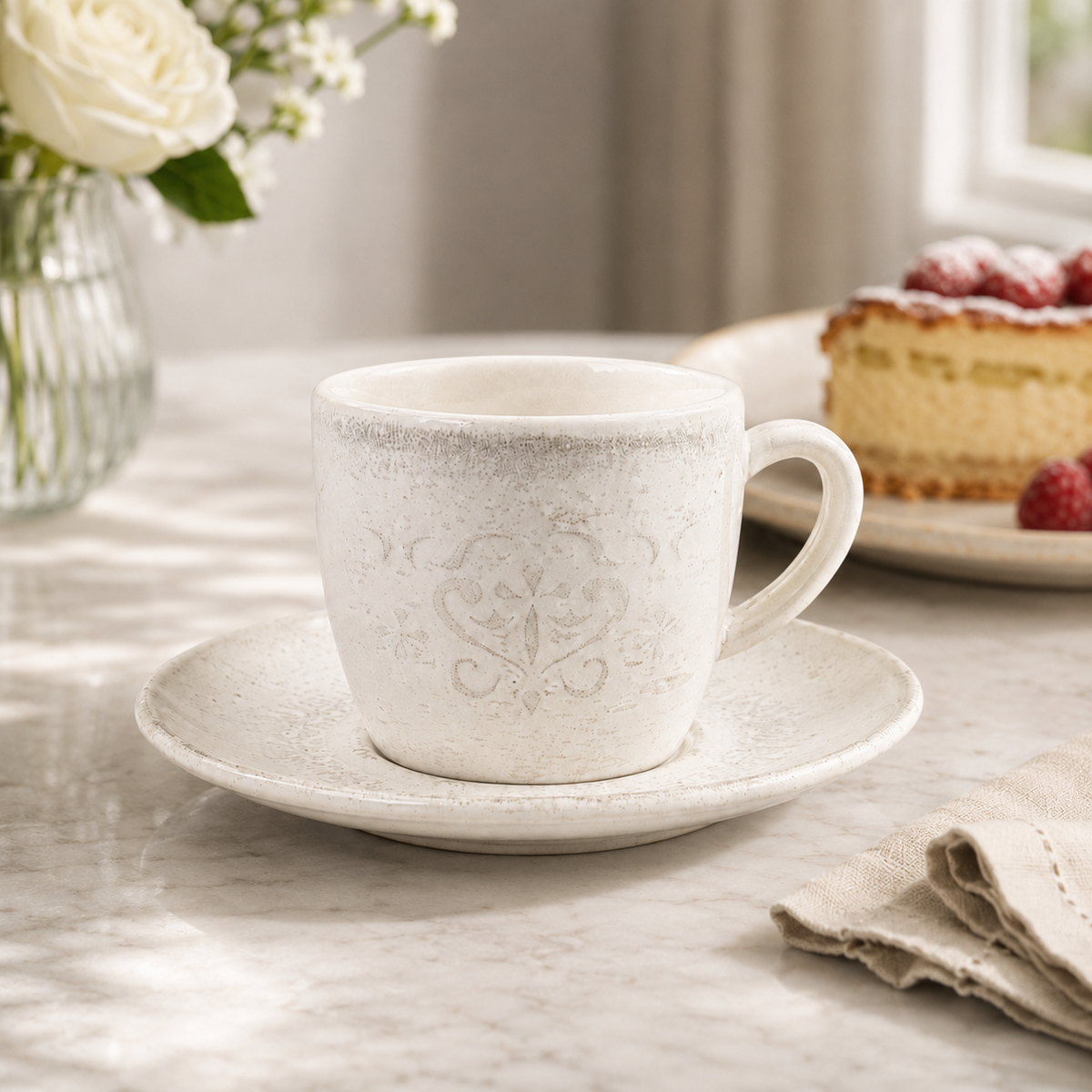 Mesa M162 RUBIO COUPE COFFEE CUP & SAUCER SET 4 (2 Cup & 2 Saucer)