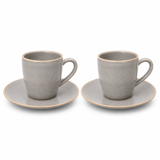 Mesa M248 GREY COUPE ESPRESSO CUP & SAUCER SET 4 (2 Cup & 2 Saucer)