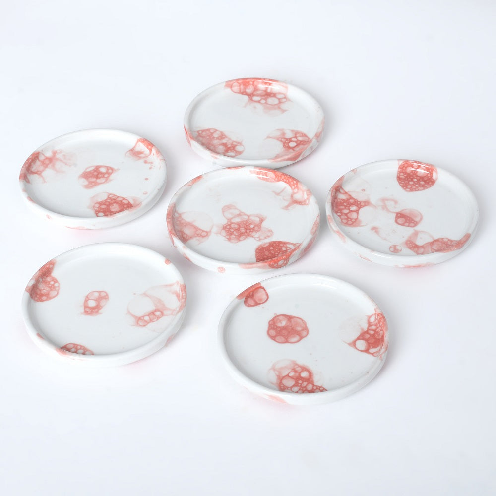 Tablejoy Edged Cannapes Plate Set'6 Red
